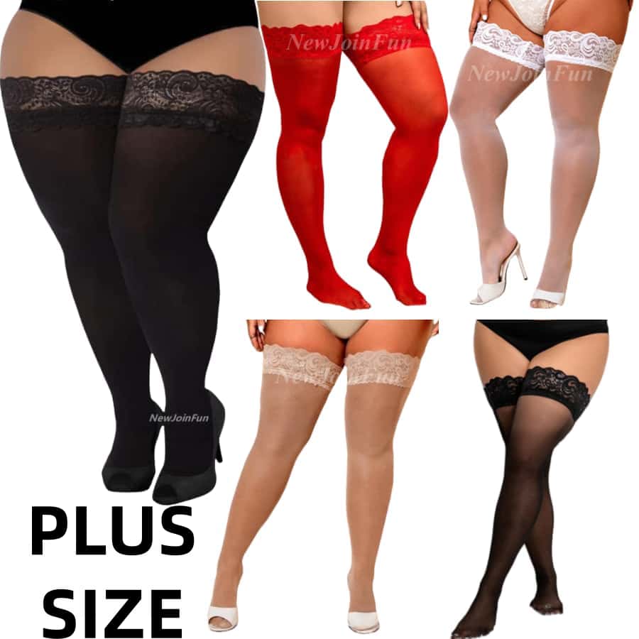 Women Shoes Xxl - NEWJOINFUN-Calcetines sexis hasta el muslo, largos,