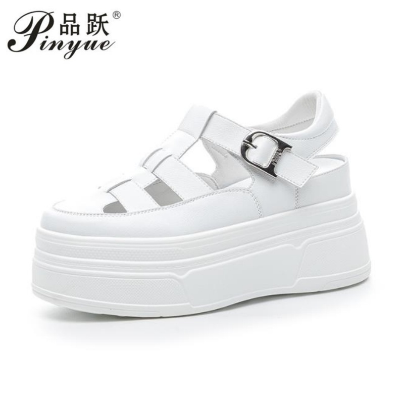 Wedge Heeled Sneaker - Zapatos de verano de cuero genuino