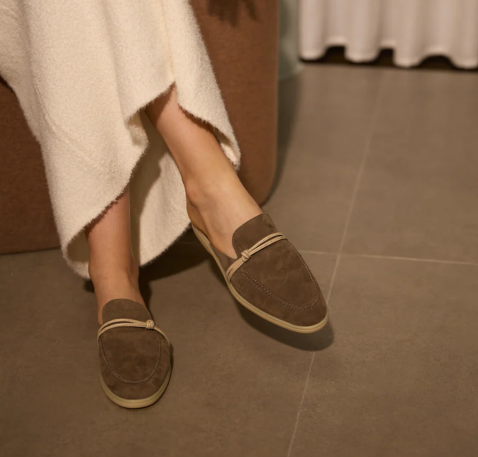 Women Shoes Zara - Mocasines de cuero de ante con