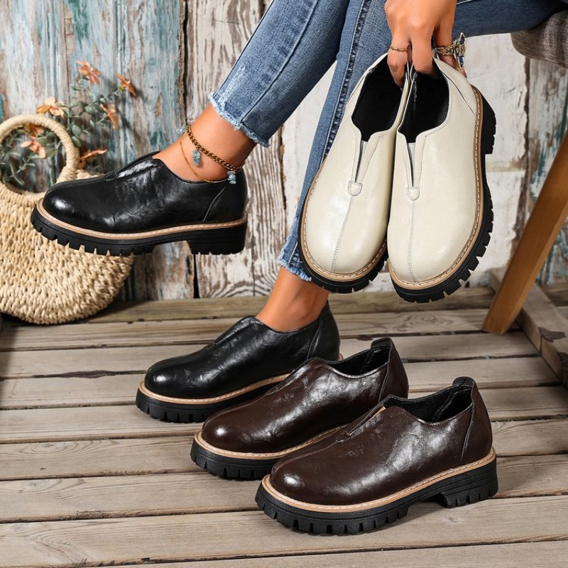Women Shoes For Walking - Zapatos de Mujer Estilo Británico Retro,