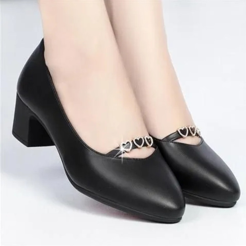 Zapatos de tacón cuadrado negr - Women Shoes Zara reseña y precio