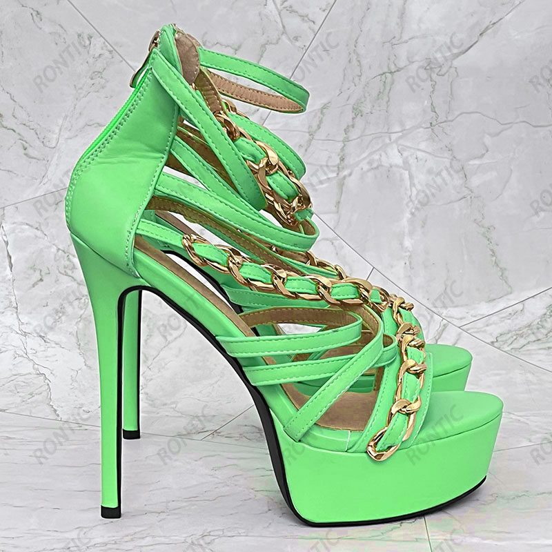 Rontic, recién llegado, sandal - Gold Chain Sandal reseña y precio